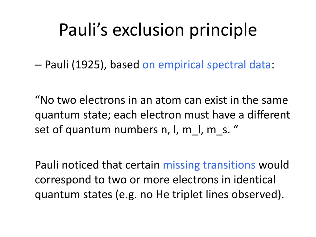 pauli s exclusion principle