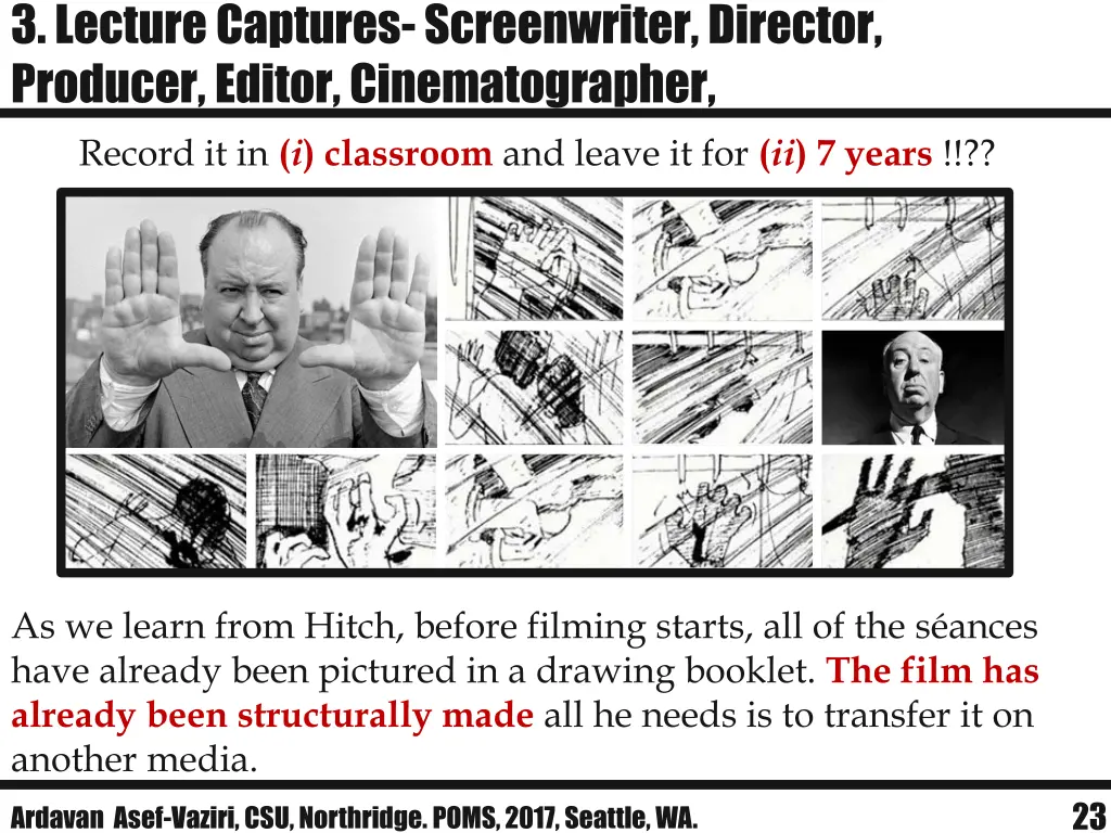 3 lecture captures screenwriter director producer
