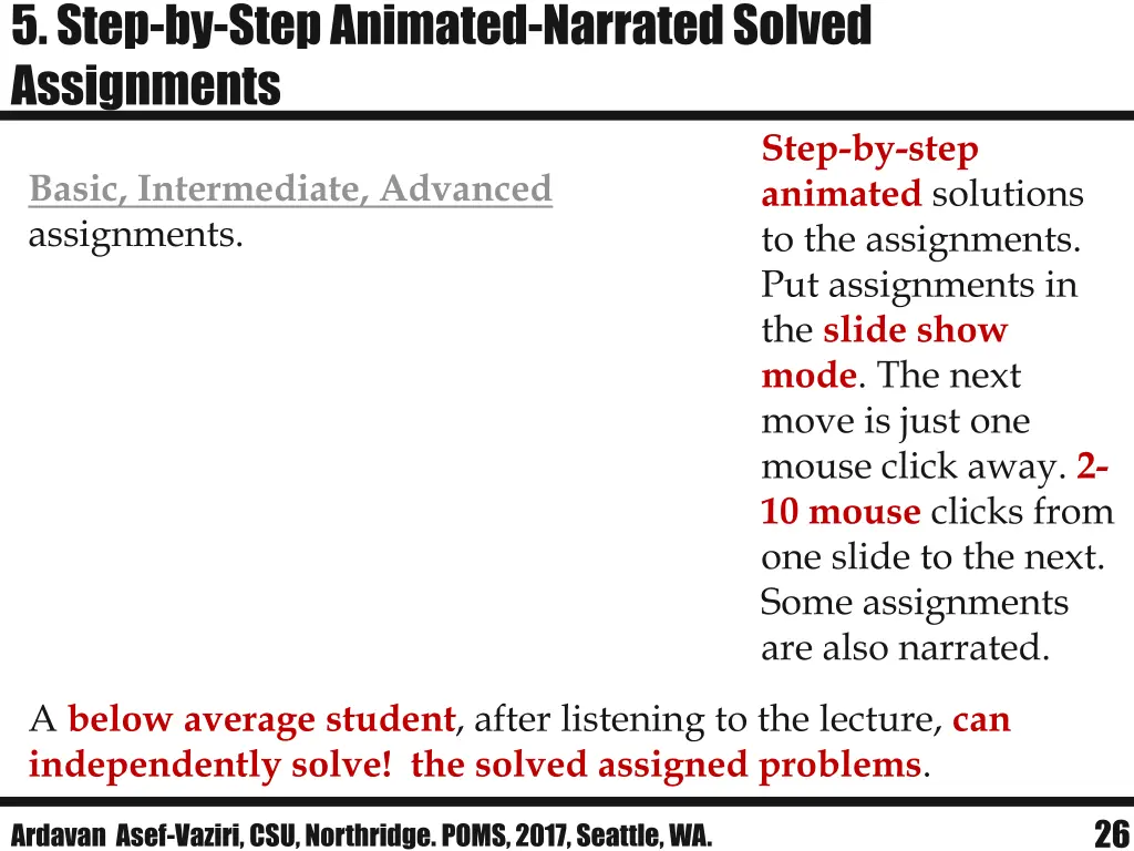 5 step by step animated narrated solved