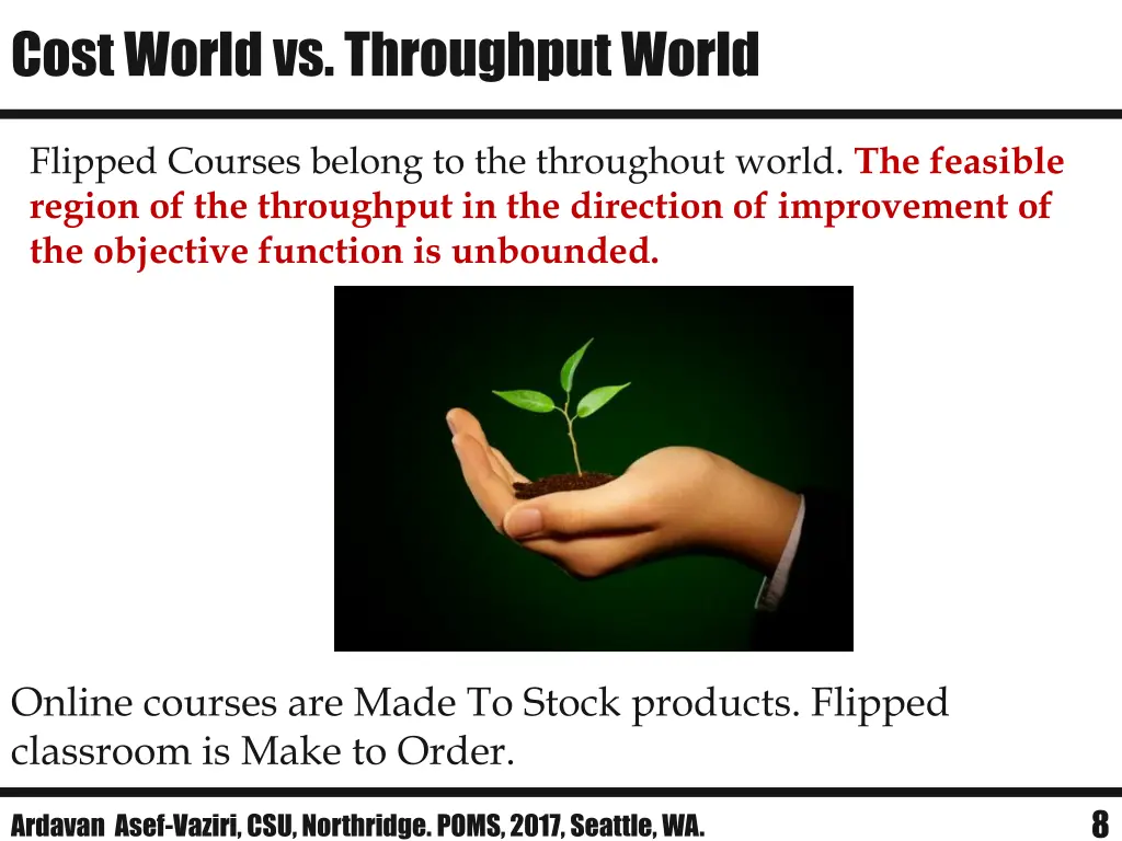 cost world vs throughput world