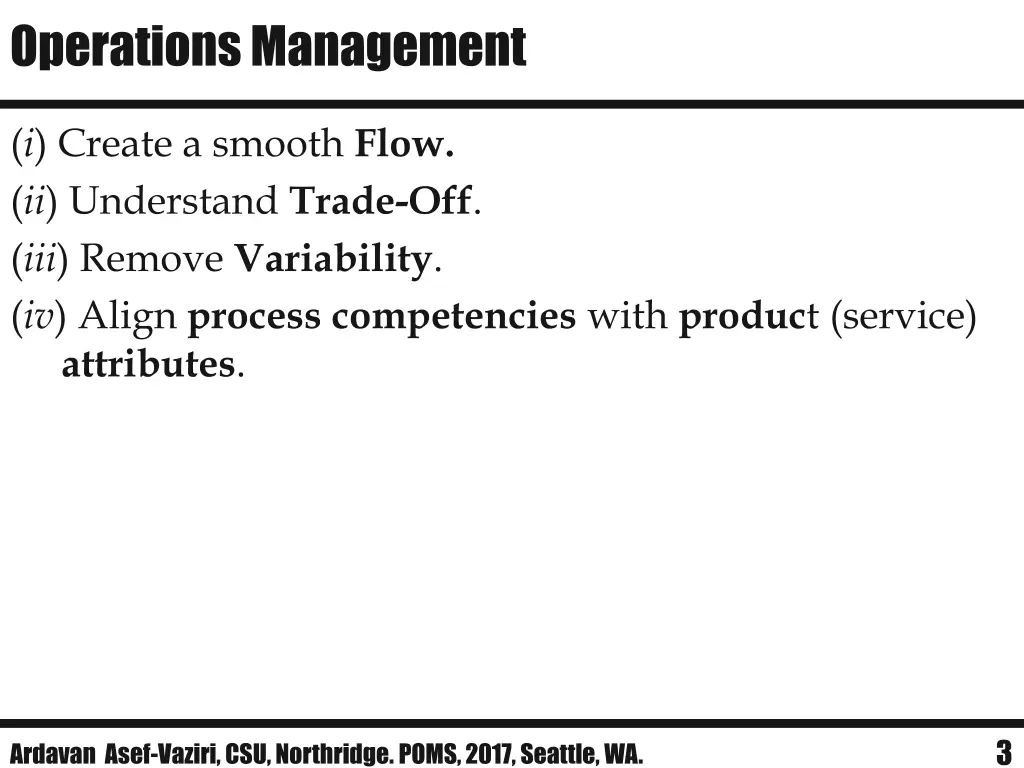 operations management
