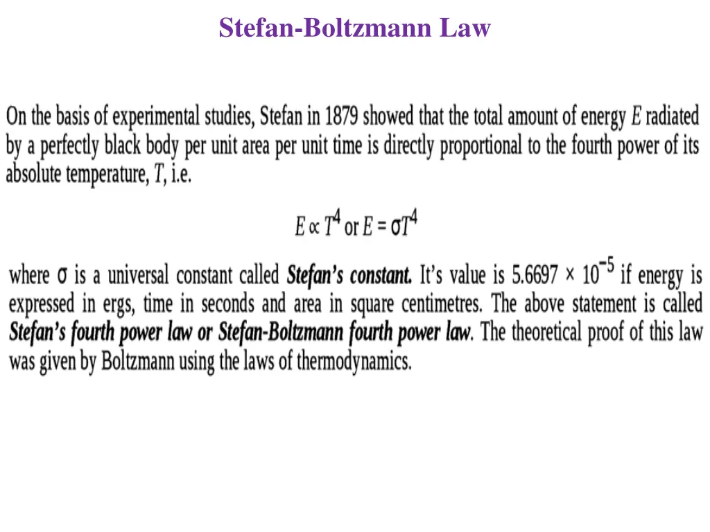 stefan boltzmann law