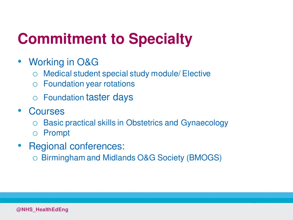 commitment to specialty