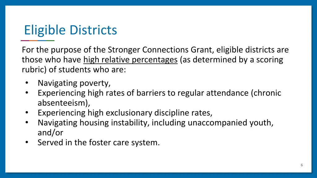 eligible districts