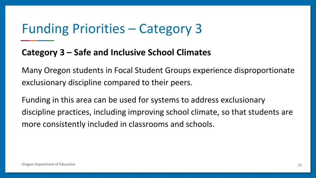 funding priorities category 3