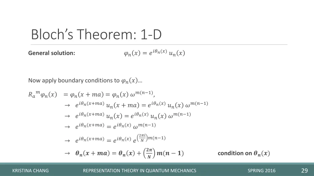 bloch s theorem 1 d 1