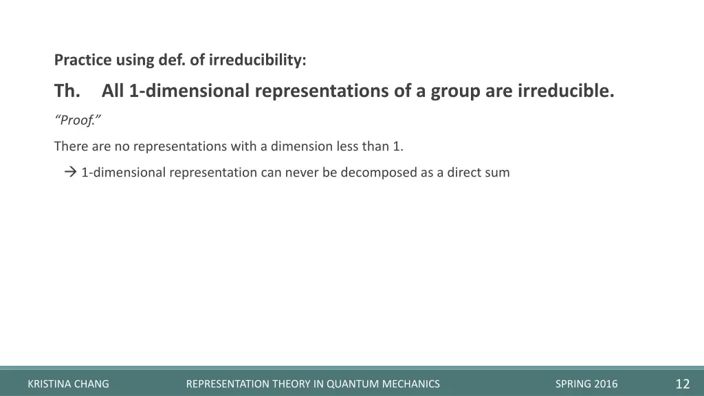 practice using def of irreducibility