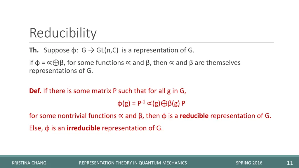 reducibility