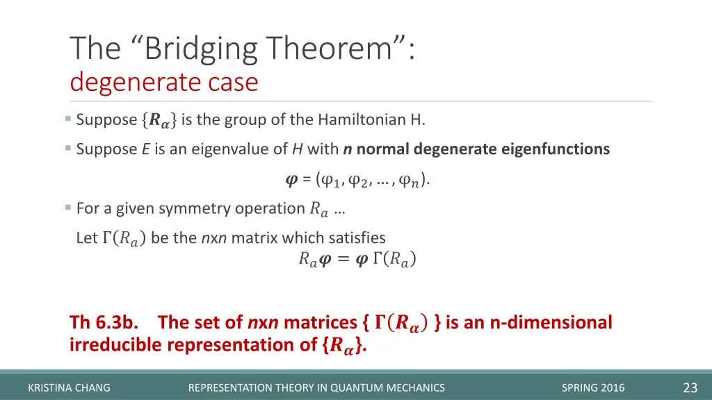 the bridging theorem degenerate case 1