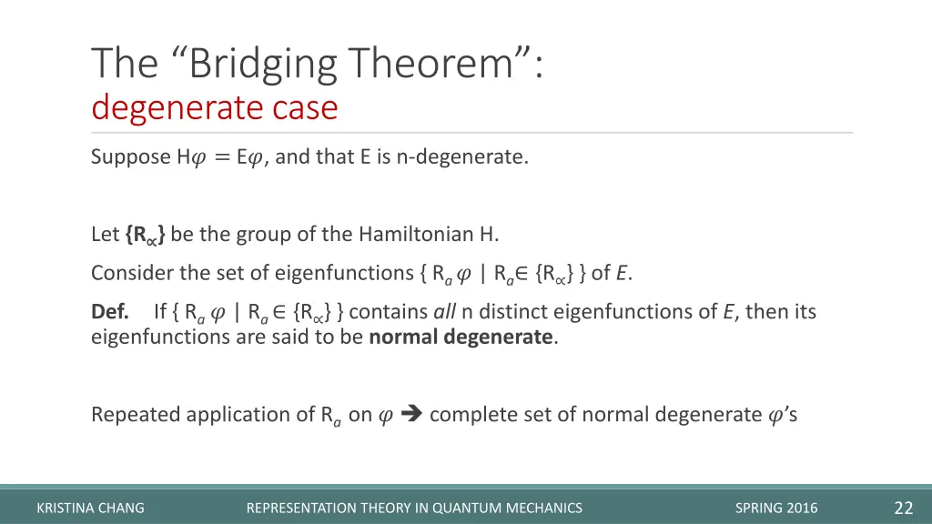 the bridging theorem degenerate case