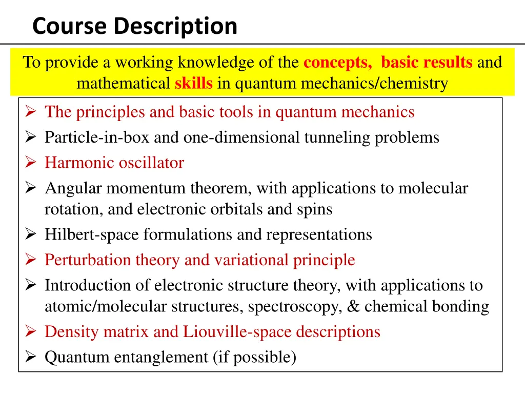 course description