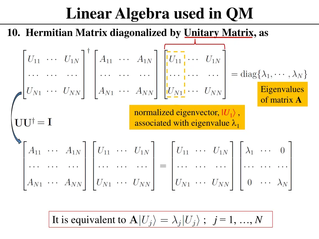 linear algebra used in qm 9