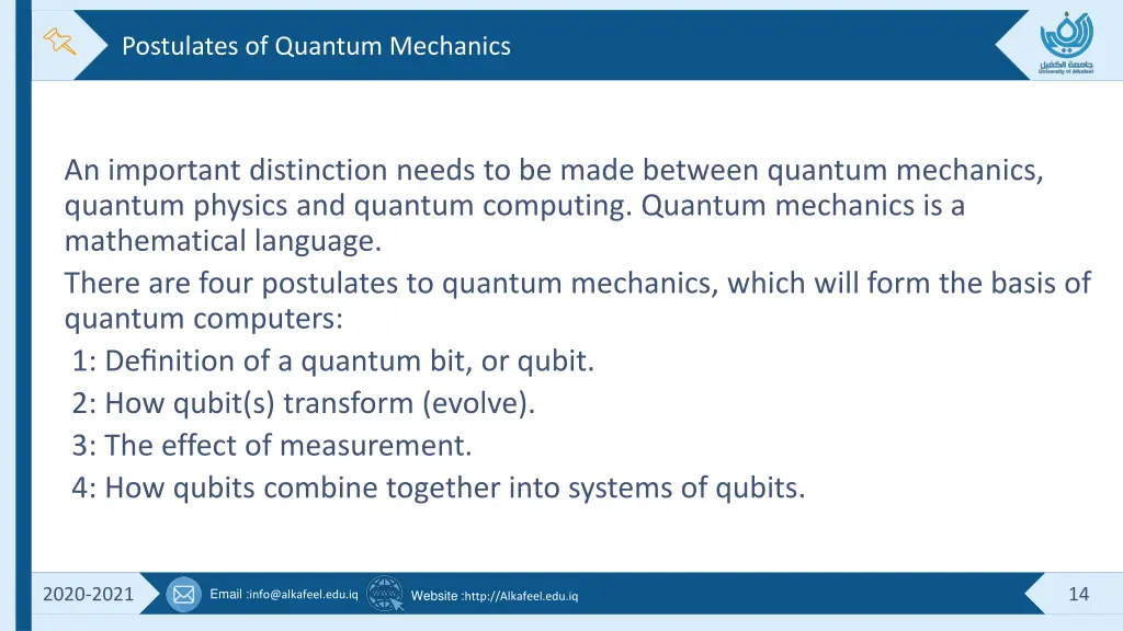 postulates of quantum mechanics