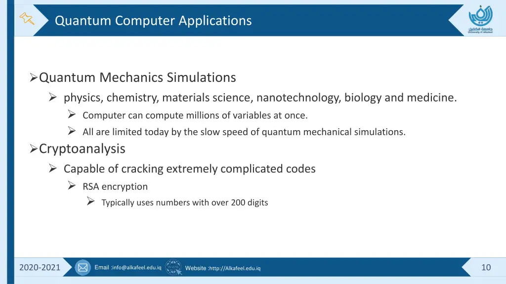 quantum computer applications