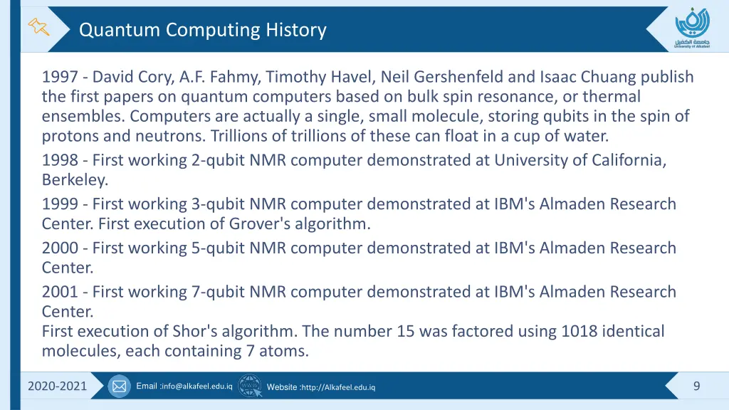 quantum computing history 1