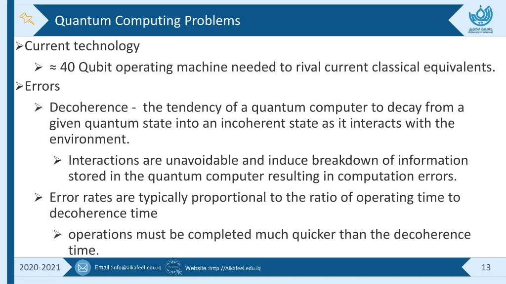 quantum computing problems