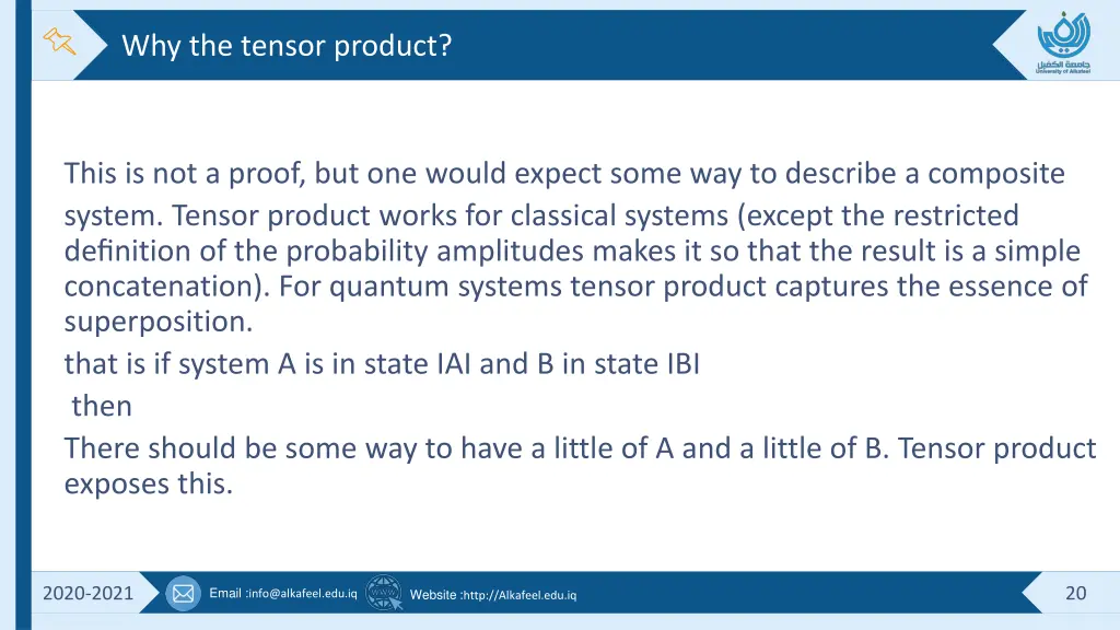 why the tensor product