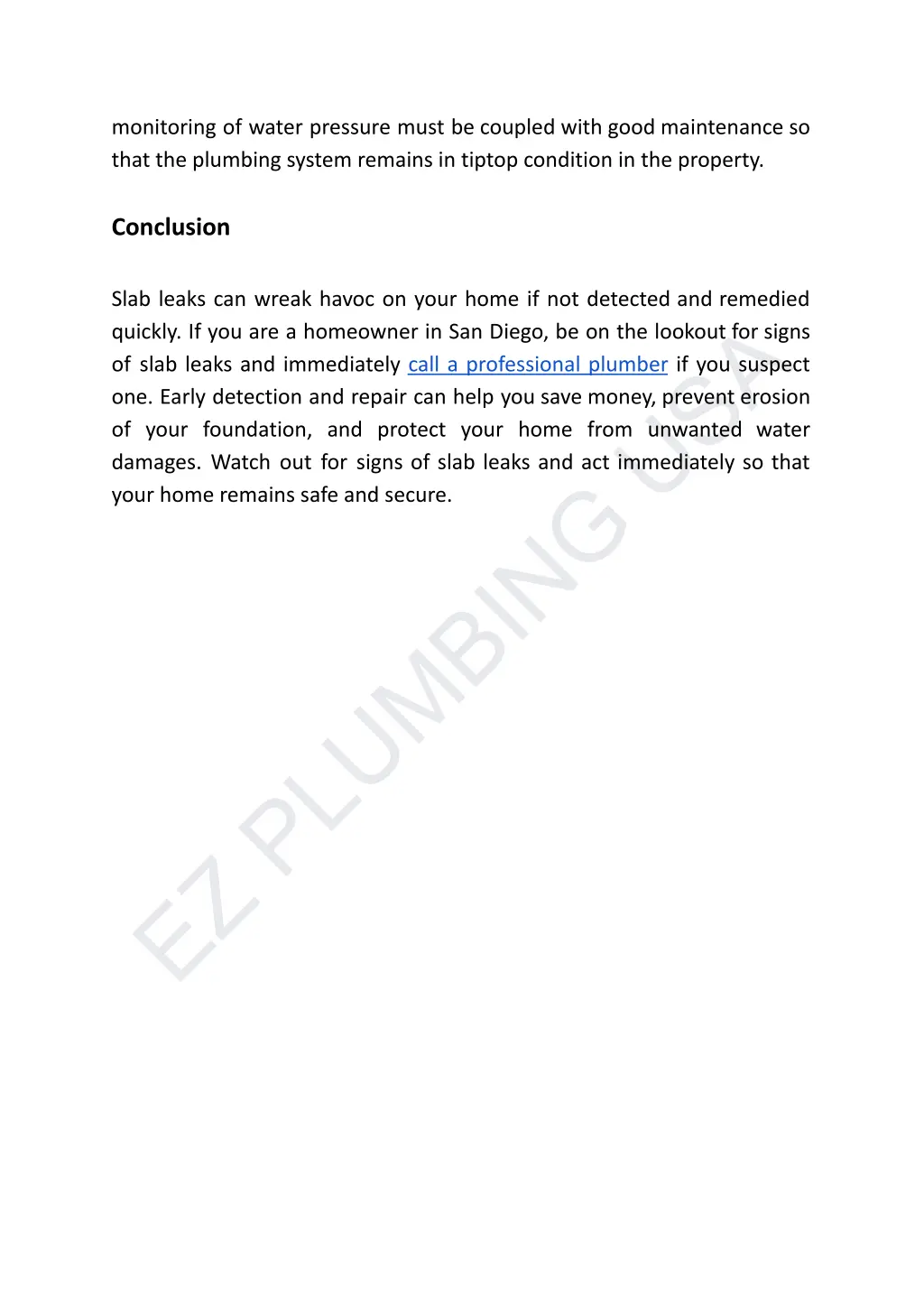 monitoring of water pressure must be coupled with