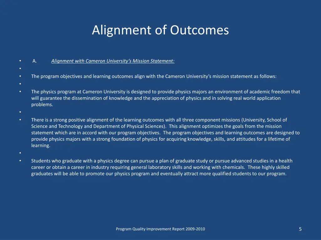 alignment of outcomes
