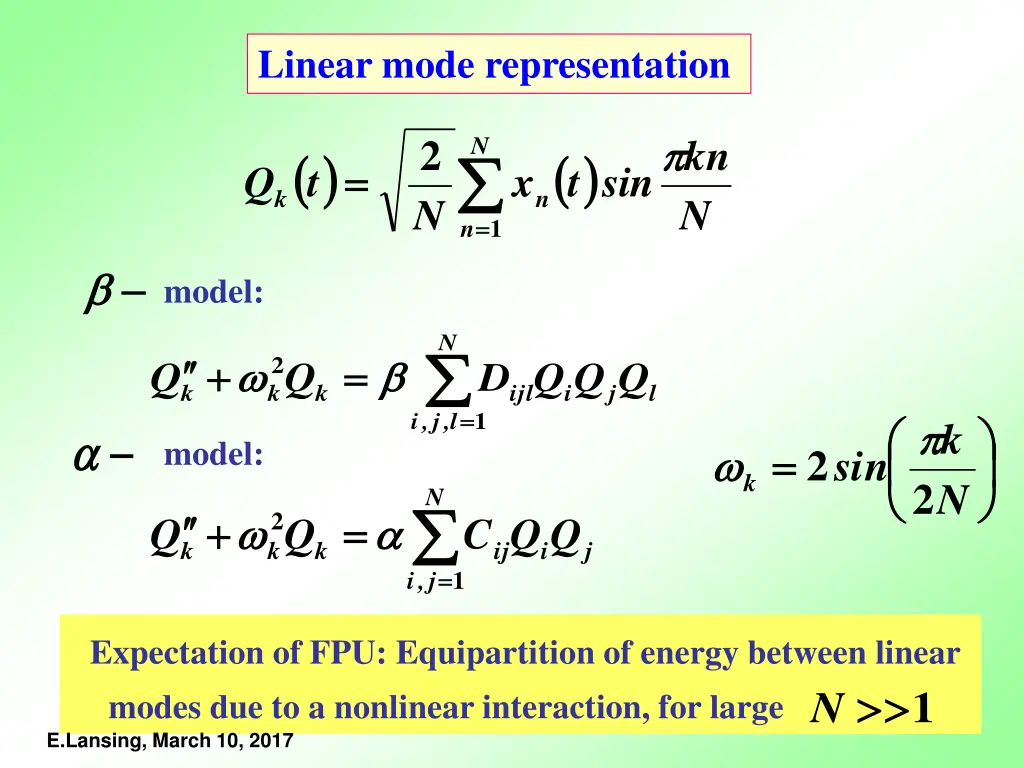 linear mode representation