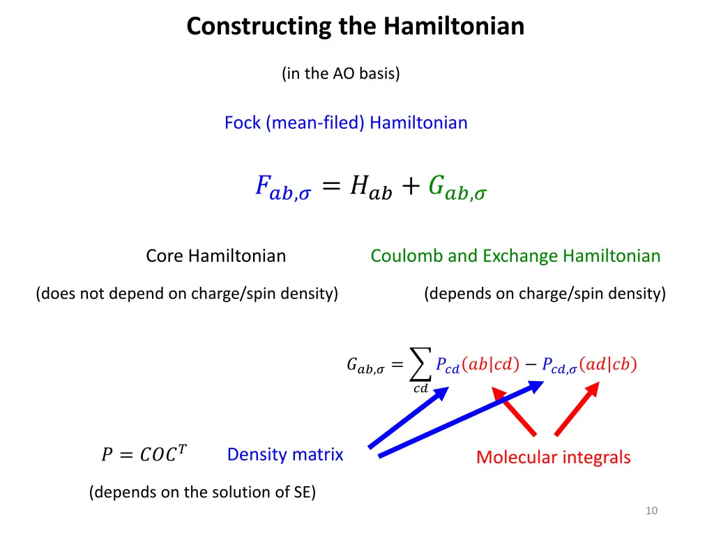 constructing the hamiltonian