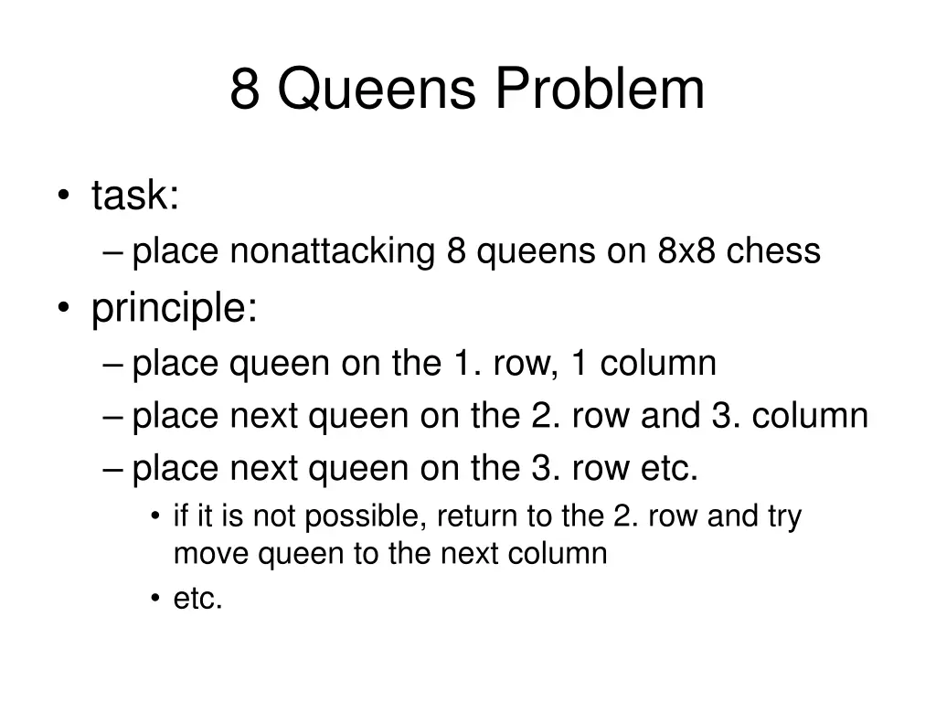 8 queens problem
