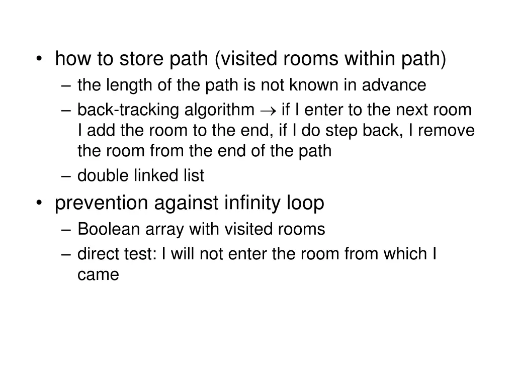 how to store path visited rooms within path