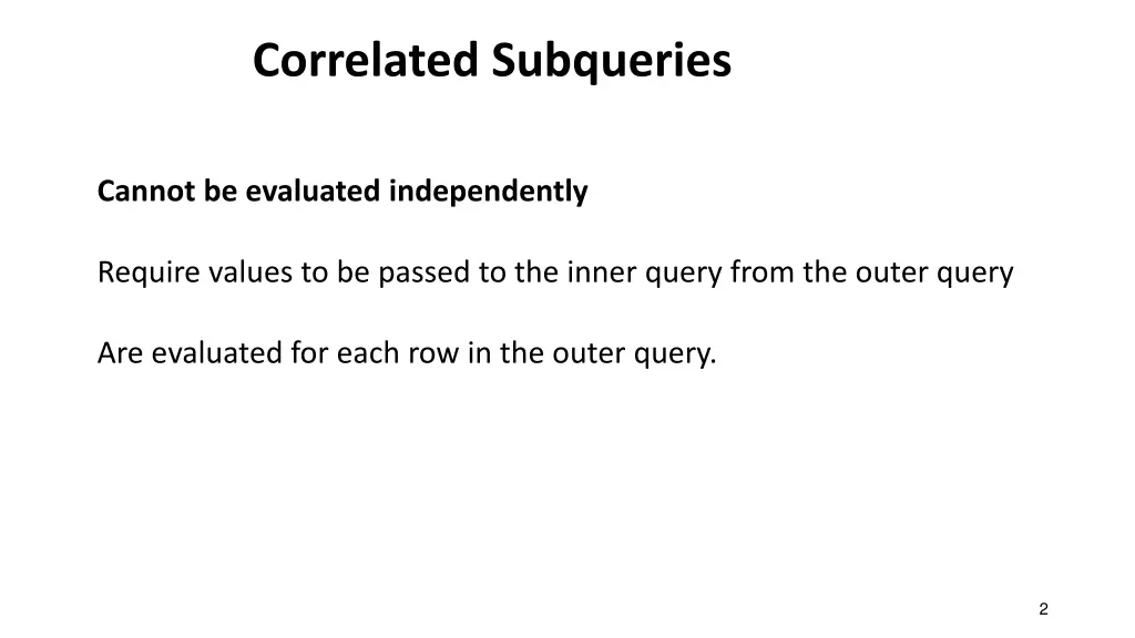 correlated subqueries 1