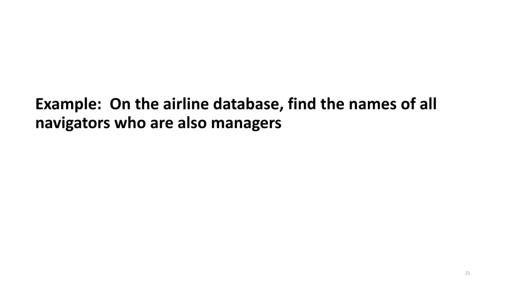 example on the airline database find the names