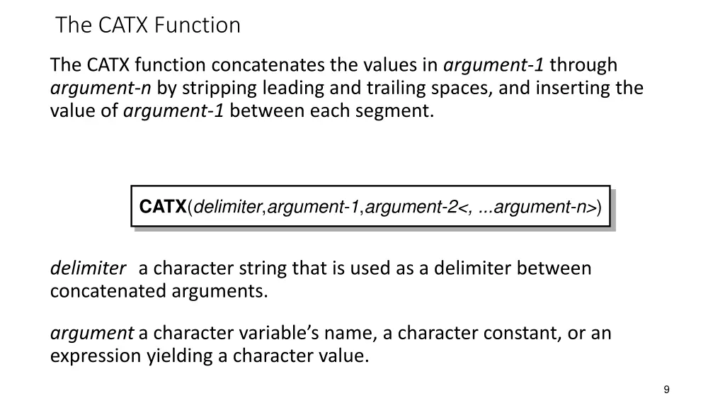 the catx function