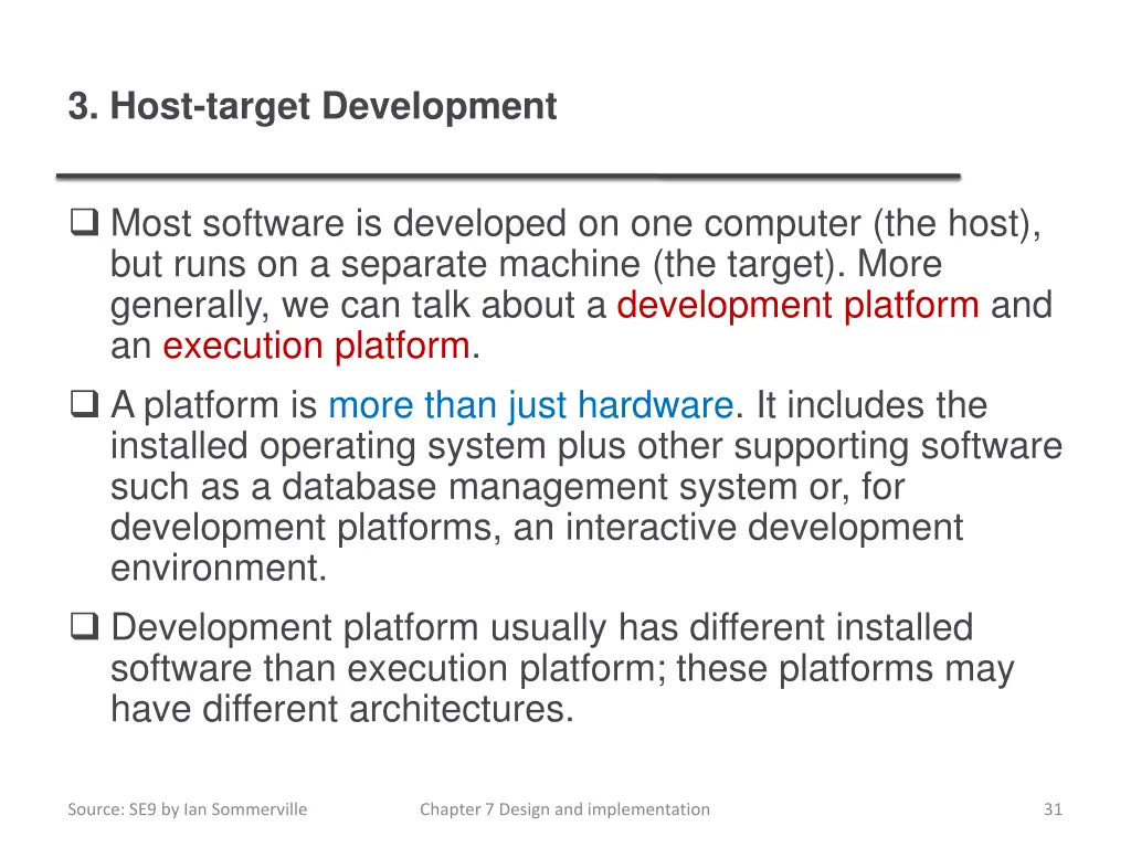 3 host target development