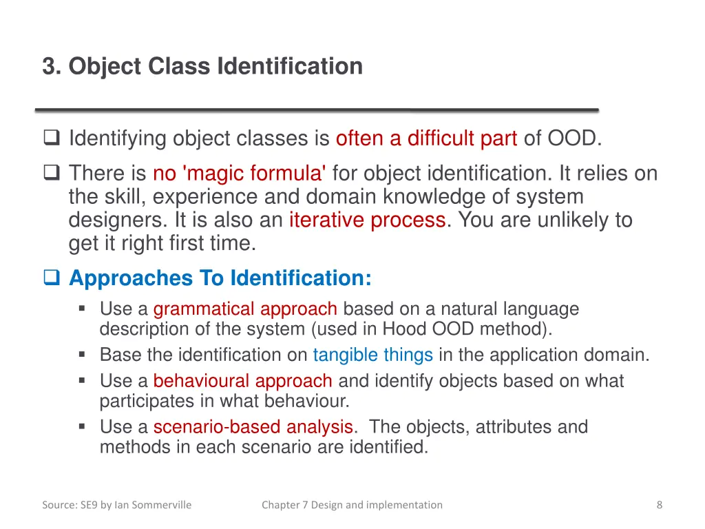 3 object class identification
