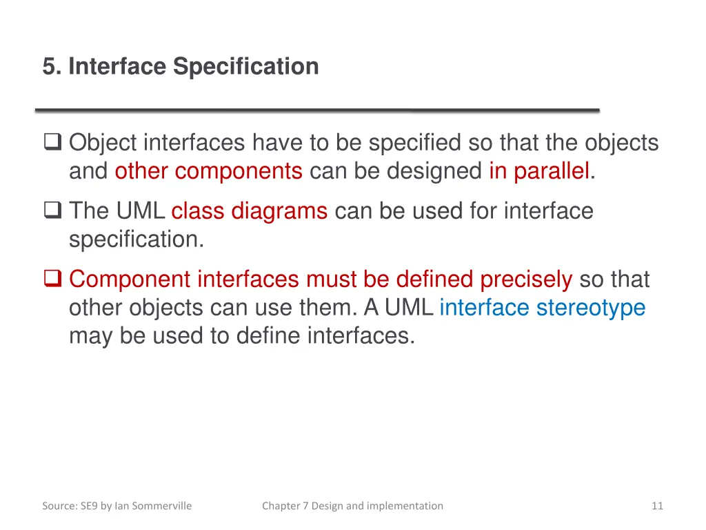 5 interface specification