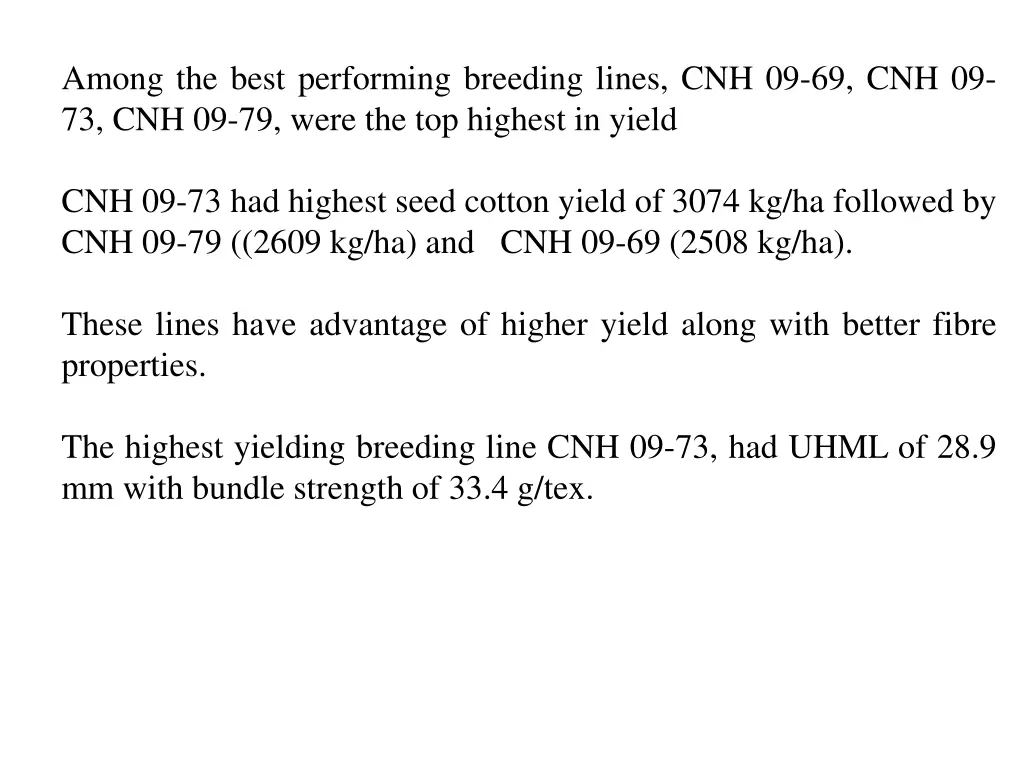 among the best performing breeding lines