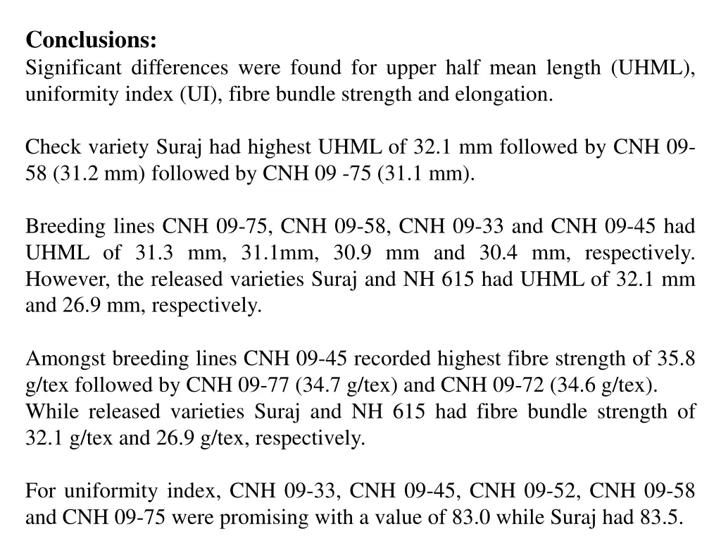 conclusions significant differences were found