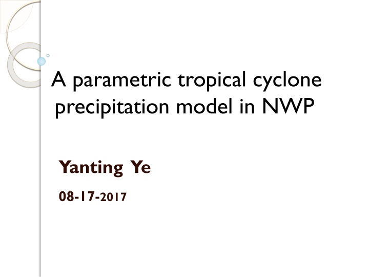a parametric tropical cyclone precipitation model