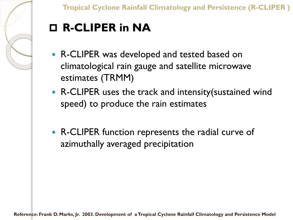 tropical cyclone rainfall climatology