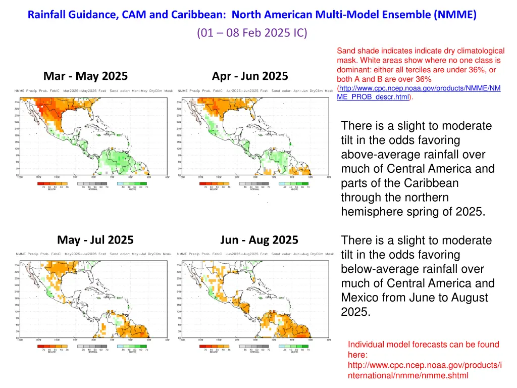 rainfall guidance cam and caribbean north