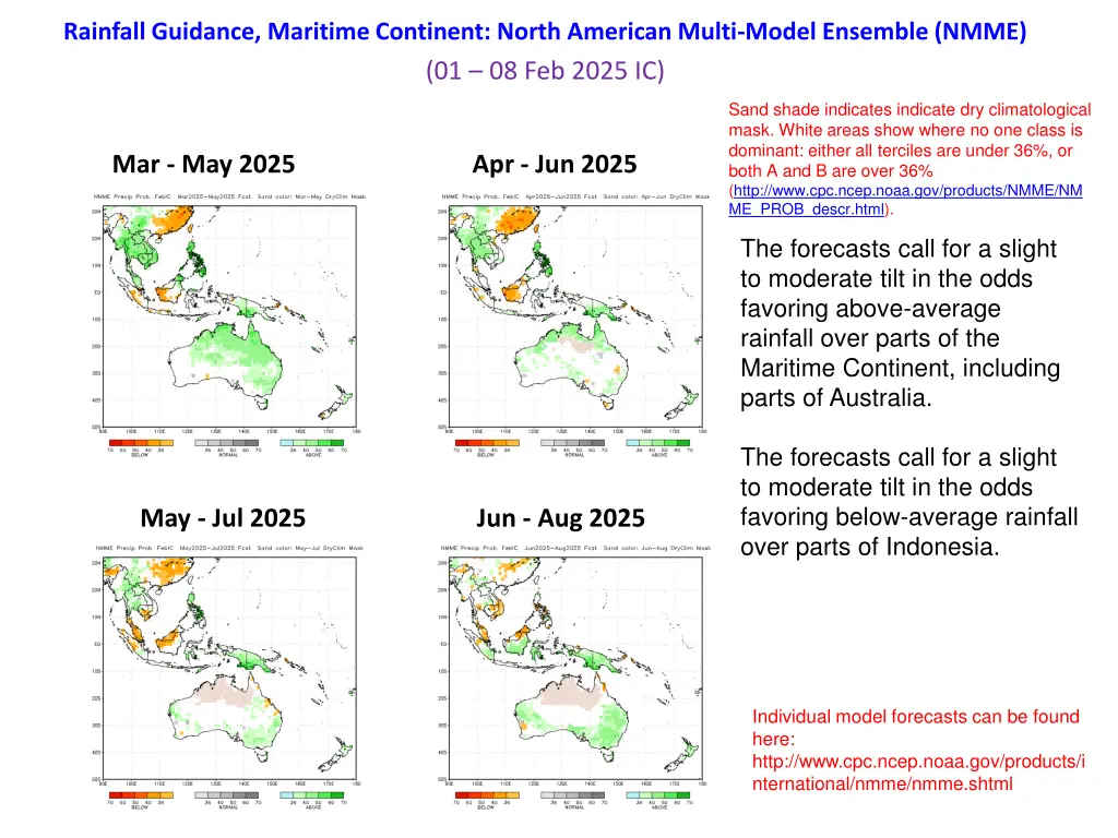 rainfall guidance maritime continent north