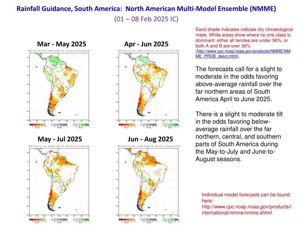 rainfall guidance south america north american