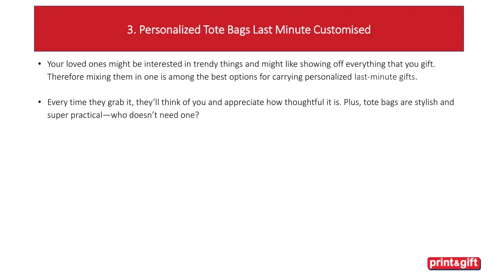 3 personalized tote bags last minute customised
