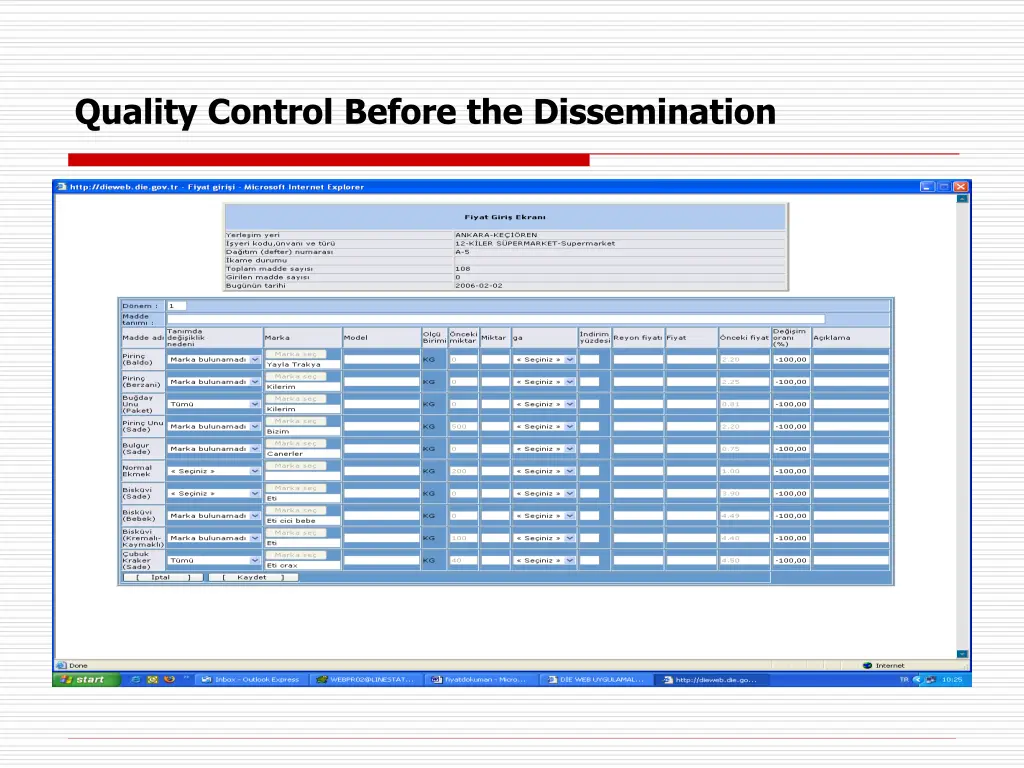 quality control before the dissemination