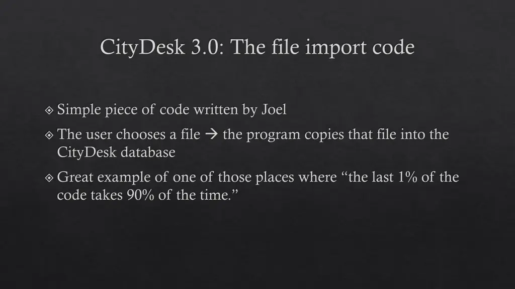 citydesk 3 0 the file import code