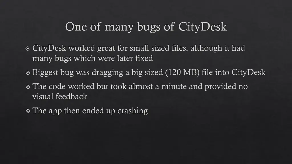 one of many bugs of citydesk