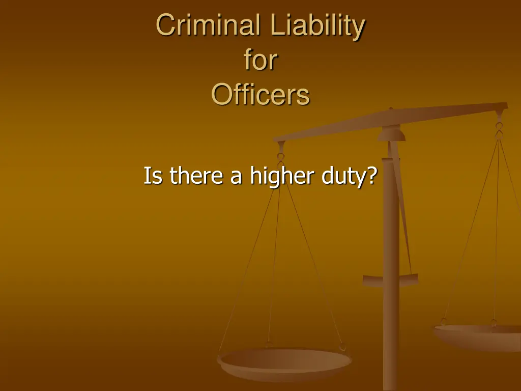 criminal liability for officers