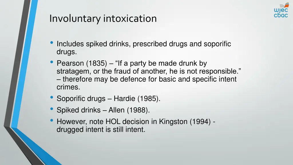 involuntary intoxication