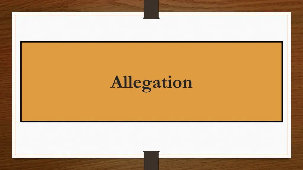 allegation