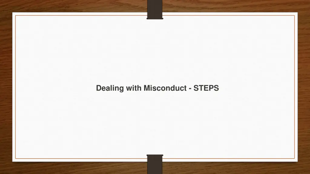 dealing with misconduct steps