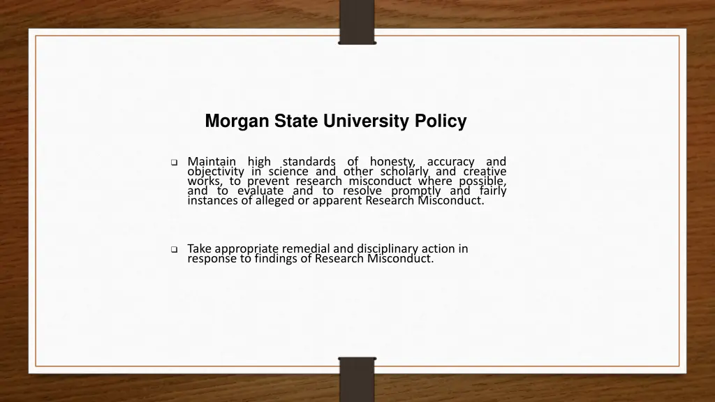 morgan state university policy