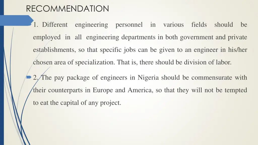 recommendation